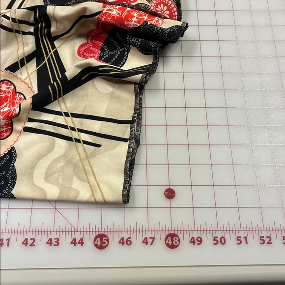 HAND JIVE Y2K Boho Grunge Slinky Floral V-Neck w/Tie Seam Edge Split Cuff Maxi S - Picture 15 of 15